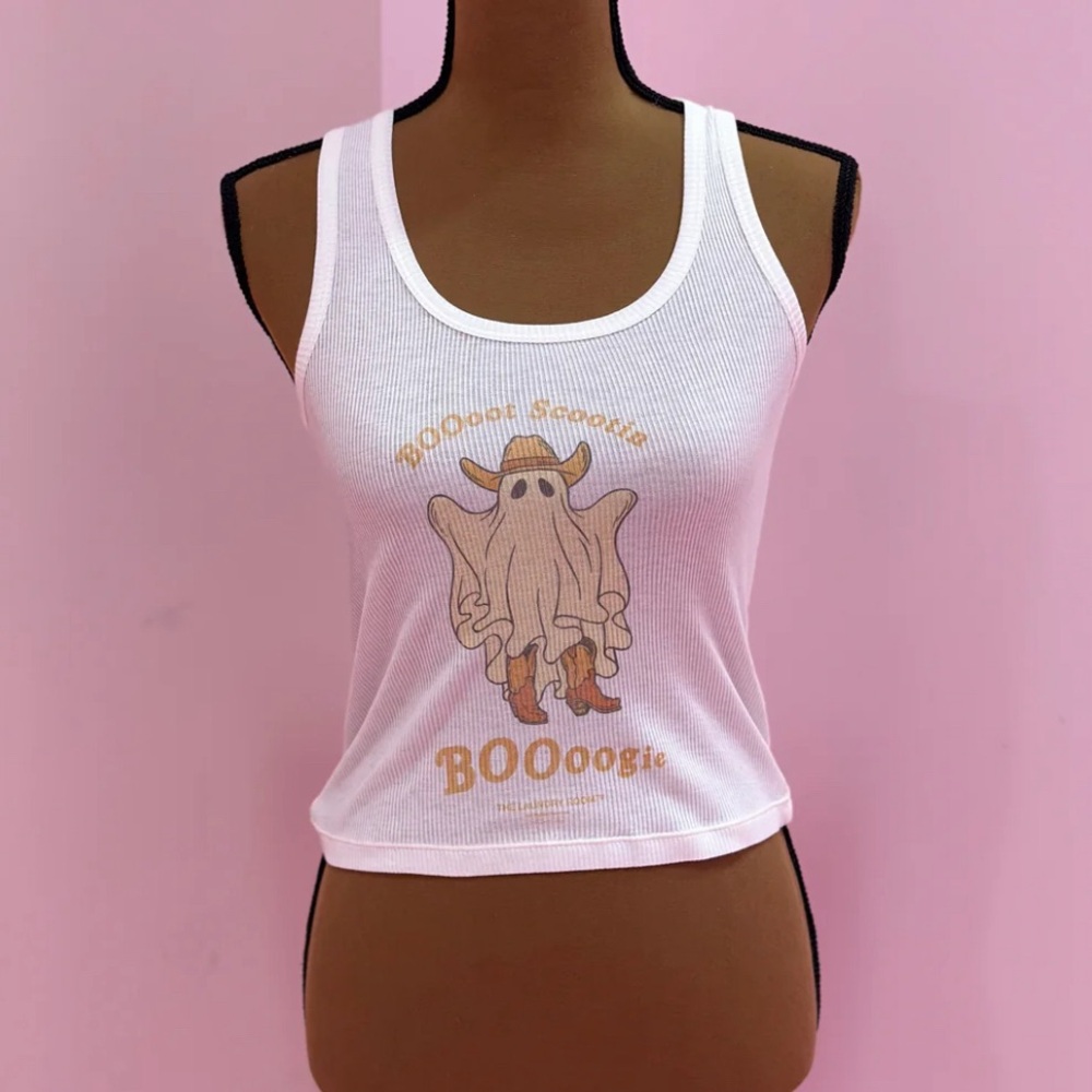 The Laundry Room Boot Scootin BOOoogie ghost tank size medium NWT